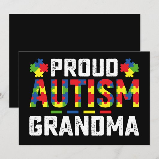 Proud Autism Grandma Awareness Autistic Family Kaart (Voorkant / Achterkant)
