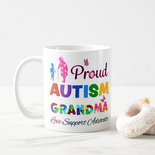 Proud Autism Grandma Koffiemok (Met donut)