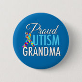 Proud Autism Grandma Ronde Button 5,7 Cm (Voorkant)