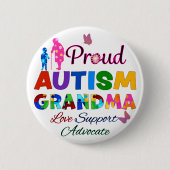 Proud Autism Grandma Ronde Button 5,7 Cm (Voorkant)