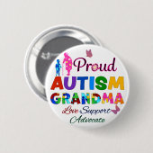 Proud Autism Grandma Ronde Button 5,7 Cm (Voorkant /achterkant)