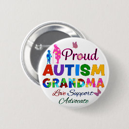 Proud Autism Grandma Ronde Button 5,7 Cm
