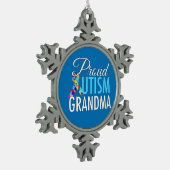 Proud Autism Grandma Tin Sneeuwvlok Ornament (Links)