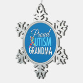 Proud Autism Grandma Tin Sneeuwvlok Ornament (Rechts)
