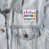 Proud Autism Grandma Vierkante Button 5,1 Cm (In situ)