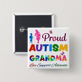 Proud Autism Grandma Vierkante Button 5,1 Cm