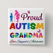 Proud Autism Grandma Vierkante Button 5,1 Cm (Voorkant)
