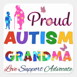 Proud Autism Grandma Vierkante Sticker
