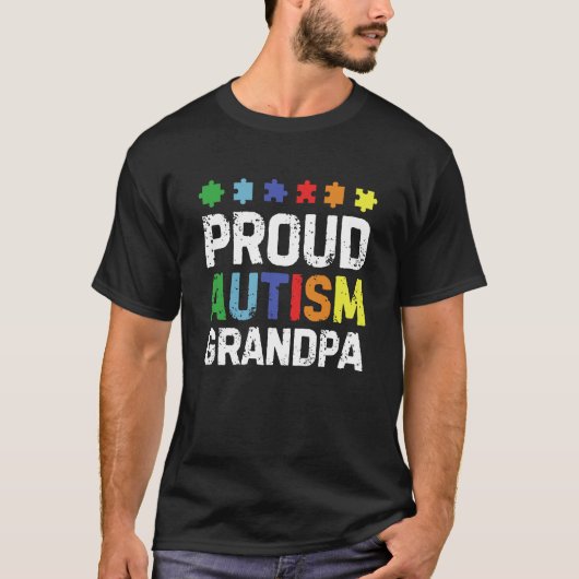 Proud Autism Grandpa T-shirt (Voorkant)