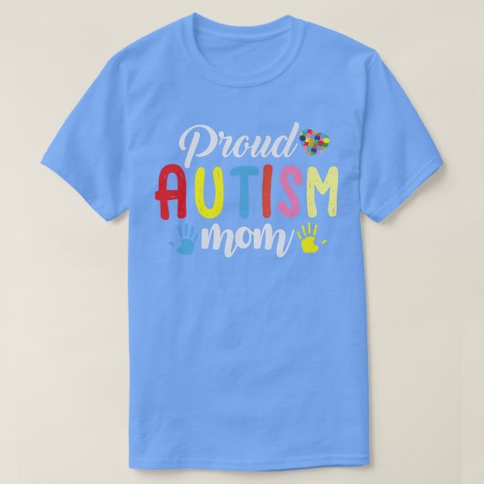 Proud Autism Mam - Autism Puzzle Awareness ADHD Au T-shirt (Design voorkant)