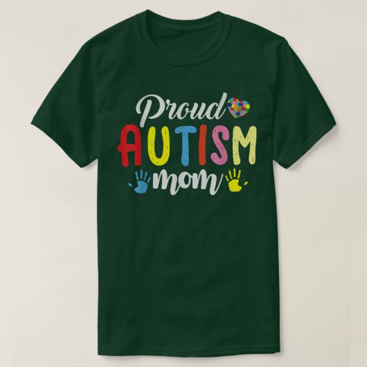 Proud Autism Mam Autism Puzzle Awareness ADHD Aut T-shirt (Design voorkant)
