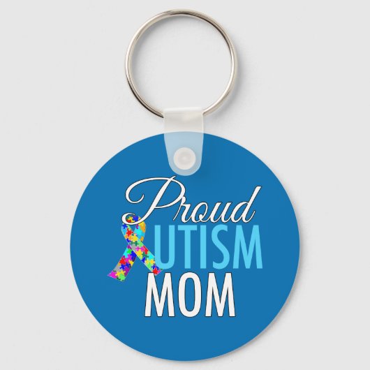 Proud Autism mama Beauful Blue Sleutelhanger (Voorkant)