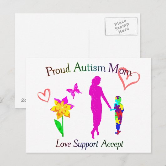 Proud Autism mama Briefkaart (Voorkant / Achterkant)