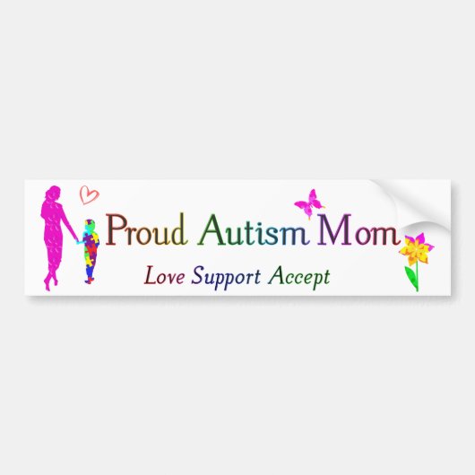 Proud Autism mama Bumpersticker (Voorkant)