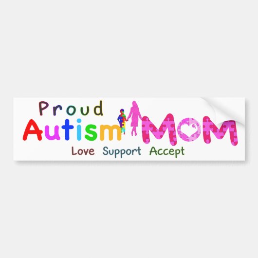Proud Autism mama Bumpersticker (Voorkant)