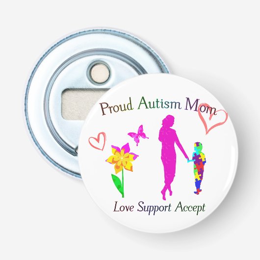 Proud Autism mama Button Flesopener (Voorkant)