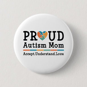 Proud Autism mama Ronde Button 5,7 Cm