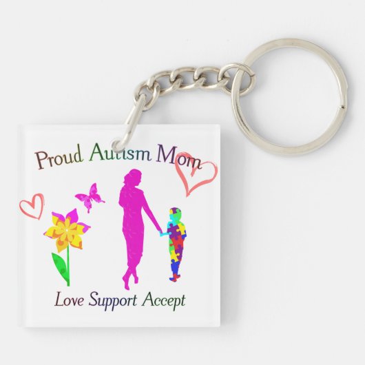 Proud Autism mama Sleutelhanger (Achterkant)