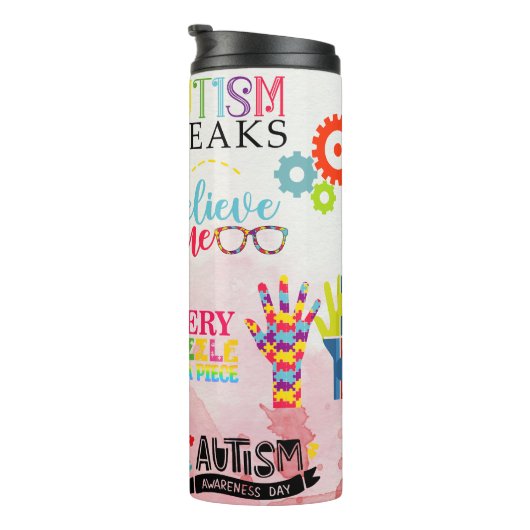 Proud Autism mama Thermosbeker (Geroteerd rechts)