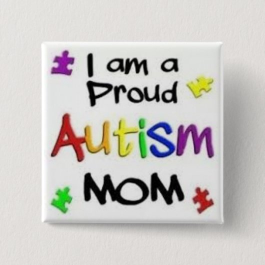 Proud Autism mama Vierkante Button 5,1 Cm (Voorkant)