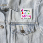 Proud Autism mama Vierkante Button 5,1 Cm (In situ)