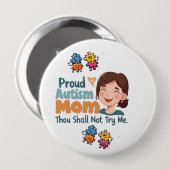 Proud Autism Mom Badge Pin Button Badge (Voorkant /achterkant)