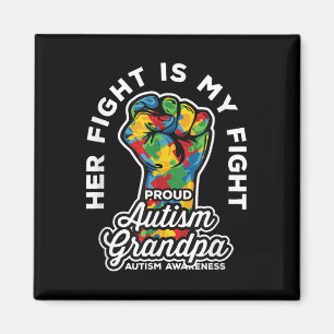 Proud Autism opa Haar gevecht is mijn steun Magneet