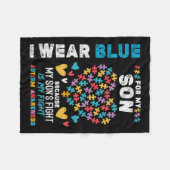 Proud Autistic Dad Fleece Deken (Voorkant (Horizontaal))