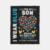 Proud Autistic Dad Fleece Deken (Voorkant)