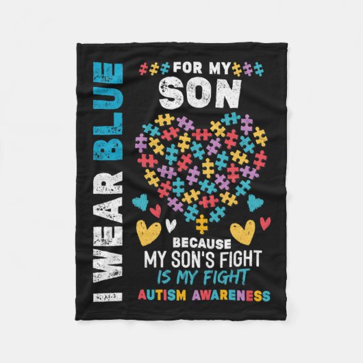 Proud Autistic Dad Fleece Deken (Voorkant)