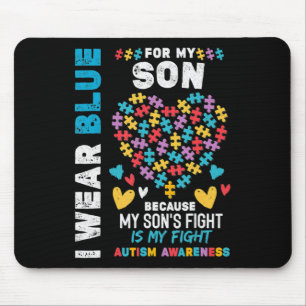 Proud Autistic Papa, ik Draag Blue voor mijn zoon Muismat