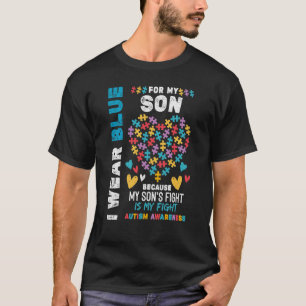 Proud Autistististisch pa ik Draag Blauw voor mijn T-shirt