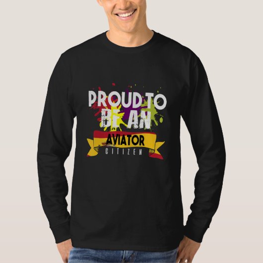 Proud aviator civil Professioneel werk T-shirt (Voorkant)