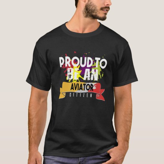 Proud aviator civil Professioneel werk T-shirt (Voorkant)