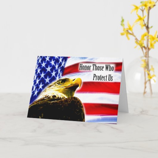 Proud Bald Eagle General Veterans Day greeing card Kaart (Gele Bloem)