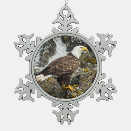 Proud Bald Eagle Tin Sneeuwvlok Ornament (Voorkant)