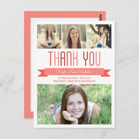 Proud Banner Afstuderen bedankkaart Briefkaart (Voorkant / Achterkant)