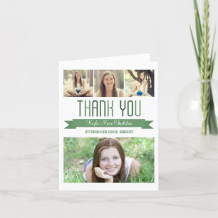 Proud Banner Afstuderen Bedankt Card - Groen