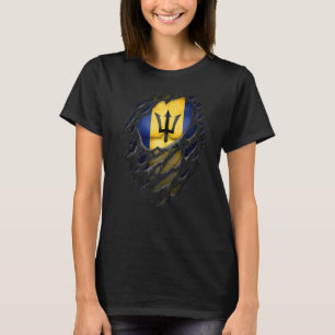 Proud Barbadian Roots Bajan Torn Ripped Barbados F T-shirt