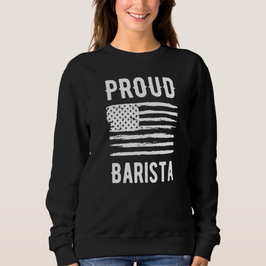Proud Barista Profession American Flag Premium Trui (Voorkant)