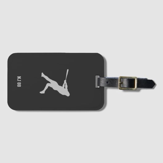 Proud Baseball Batter Silhouette Bagagelabel (Voorkant (horizontaal))