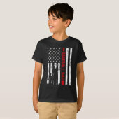 Proud Baseball Dad American Flag Sports T-shirt (Voorkant volledig)