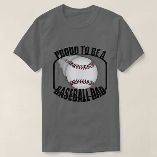 Proud Baseball Dad Mannen Charcoal Basic T-Shirt (Design voorkant)