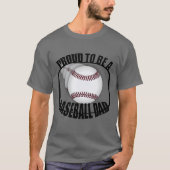 Proud Baseball Dad Mannen Charcoal Basic T-Shirt (Voorkant)