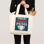 Proud Baseball Mimi Moederdag Sport Lover Mama Grote Tote Bag (Voorkant (product))