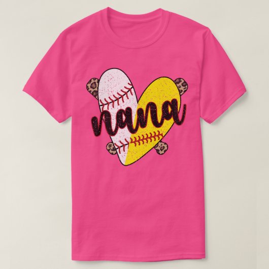 Proud Baseball Softball Nana Grandma T-shirt (Design voorkant)