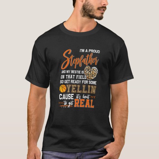 Proud Basketball Stepfather Basketball Family Matc T-shirt (Voorkant)