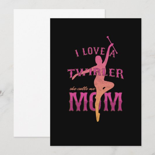 Proud Baton Twirler Mam Majorette Moeder waar ik v Kaart (Voorkant / Achterkant)