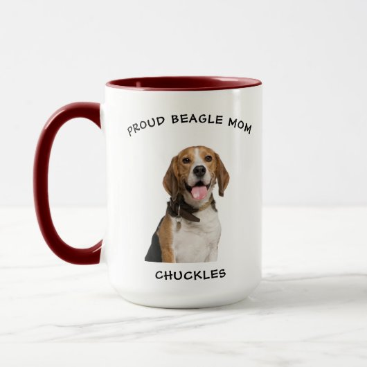 Proud Beagle mam Personalized Pet Dog Photo Mok (Links)