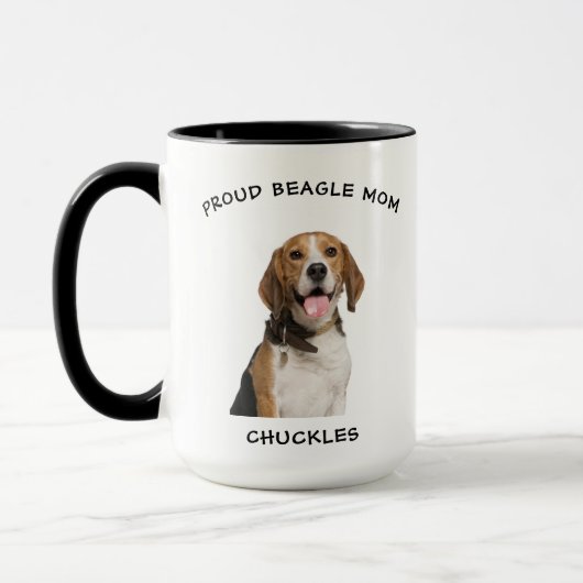 Proud Beagle mam Persoonlijke foto-koffie Pet Dog Mok (Links)